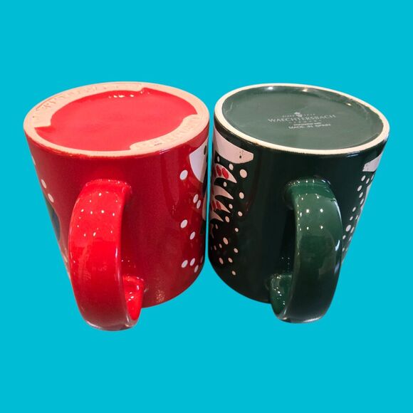 Rare Ornamental Tree Gold Star Waechtersbach Spain GRN Mug & Holiday Red Snowman - Picture 9 of 10